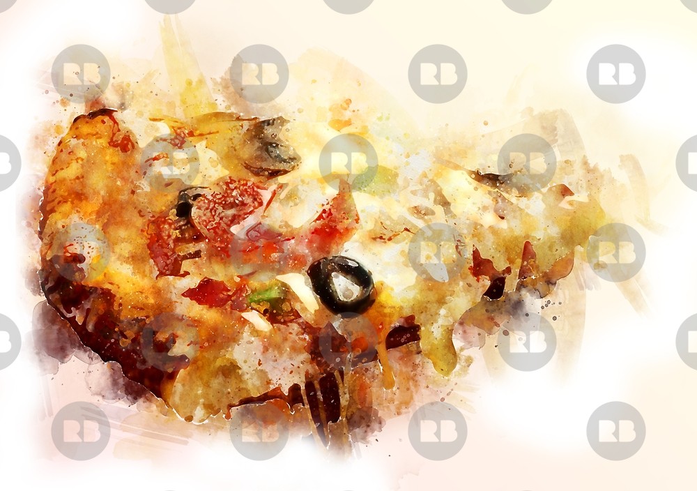 1000x704 Watercolor Pizza, Tasty 9 By Inkool Redbubble