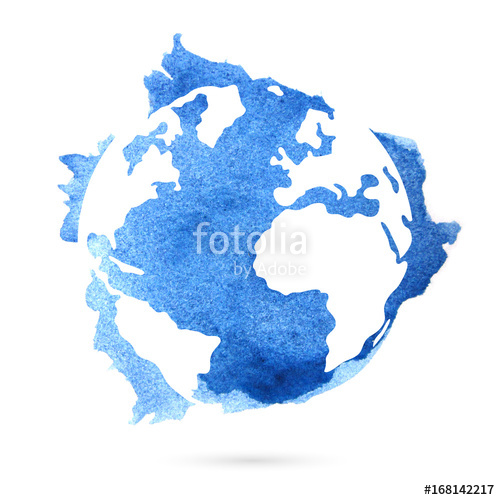 500x500 Watercolor Blue Planet Earth Stock Photo And Royalty Free Images