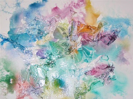 440x327 Daily Artwork By Carolyn Jean Thompson Watercolor And Saran Wrap!