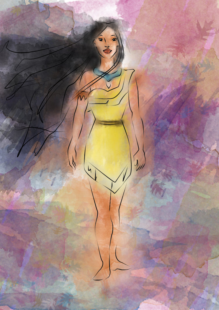 752x1061 Pocahontas Watercolor By Lizziefresh