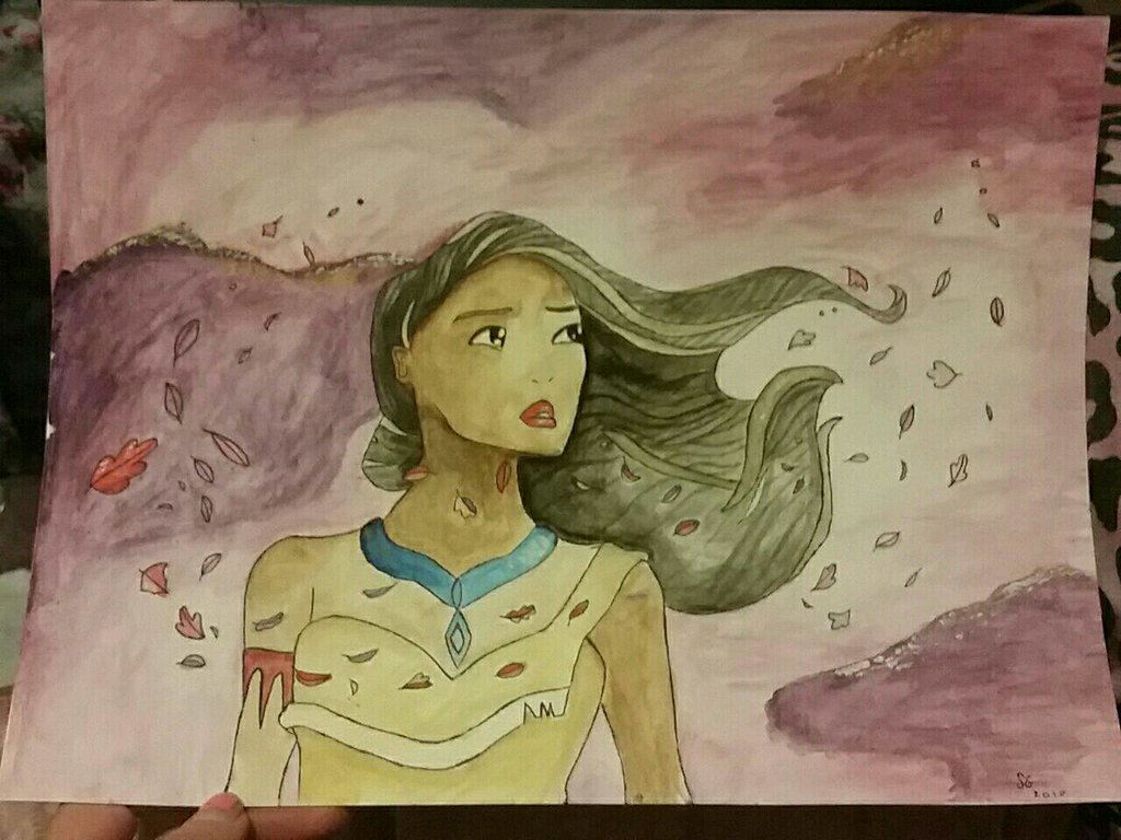 1024x768 Pocahontas Watercolor By Sierradactyl