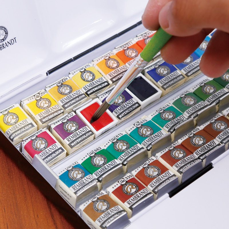 800x800 Rembrandt 122448colors Solid Watercolor Painting Set Metal