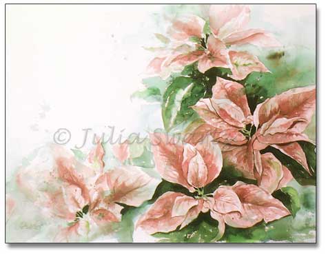 476x370 Julia Swartz Fine Art Gallery Poinsettia Watercolor Painting