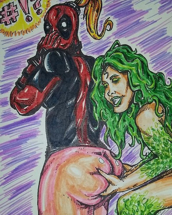 599x749 Lady Deadpool And Poison Ivy Poster By Michael Toth