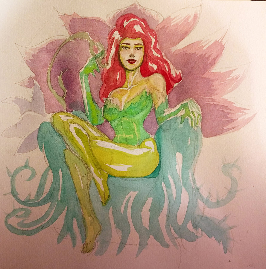 889x899 Poison Ivy Watercolor By M Katar