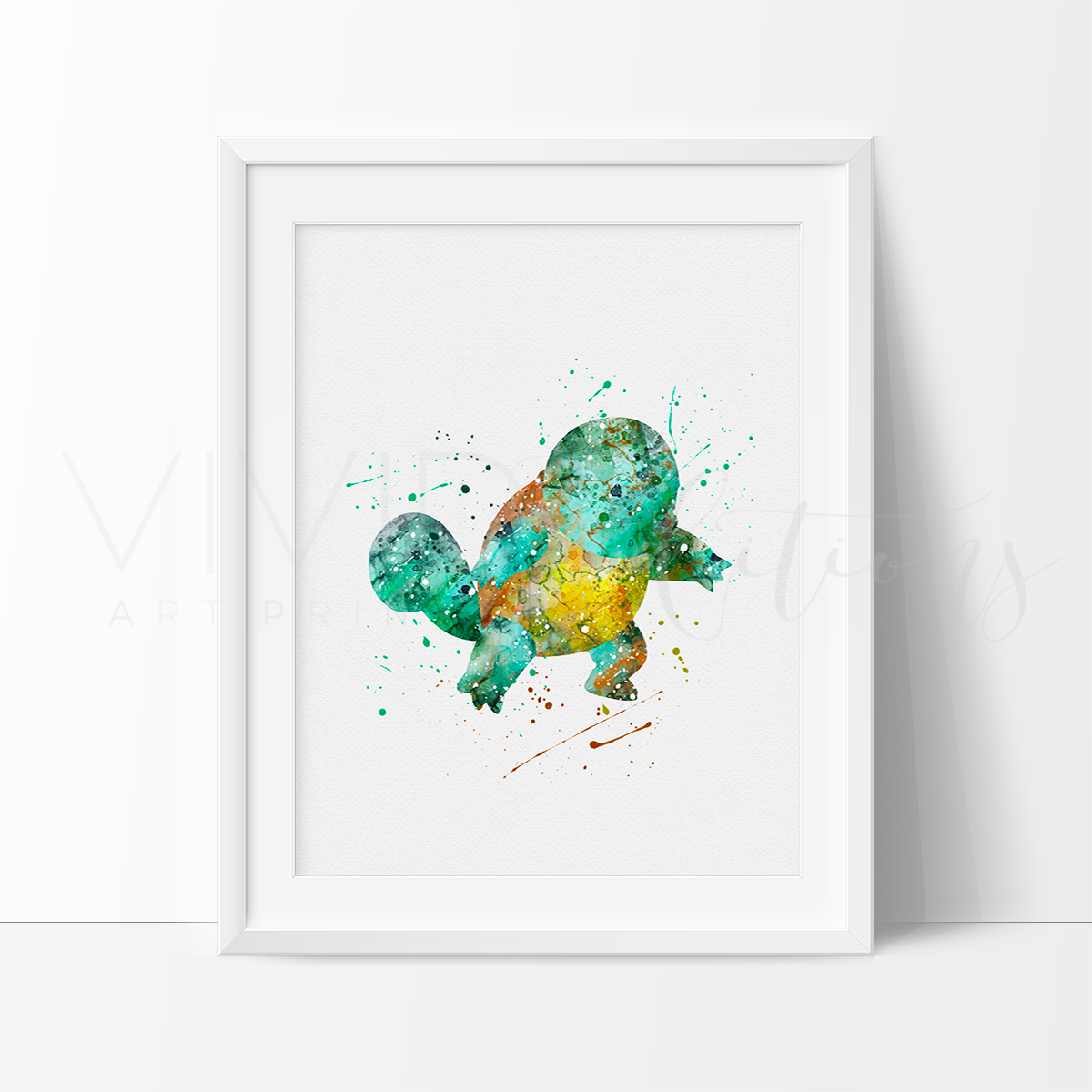 1200x1200 Squirtle Pokemon Watercolor Art