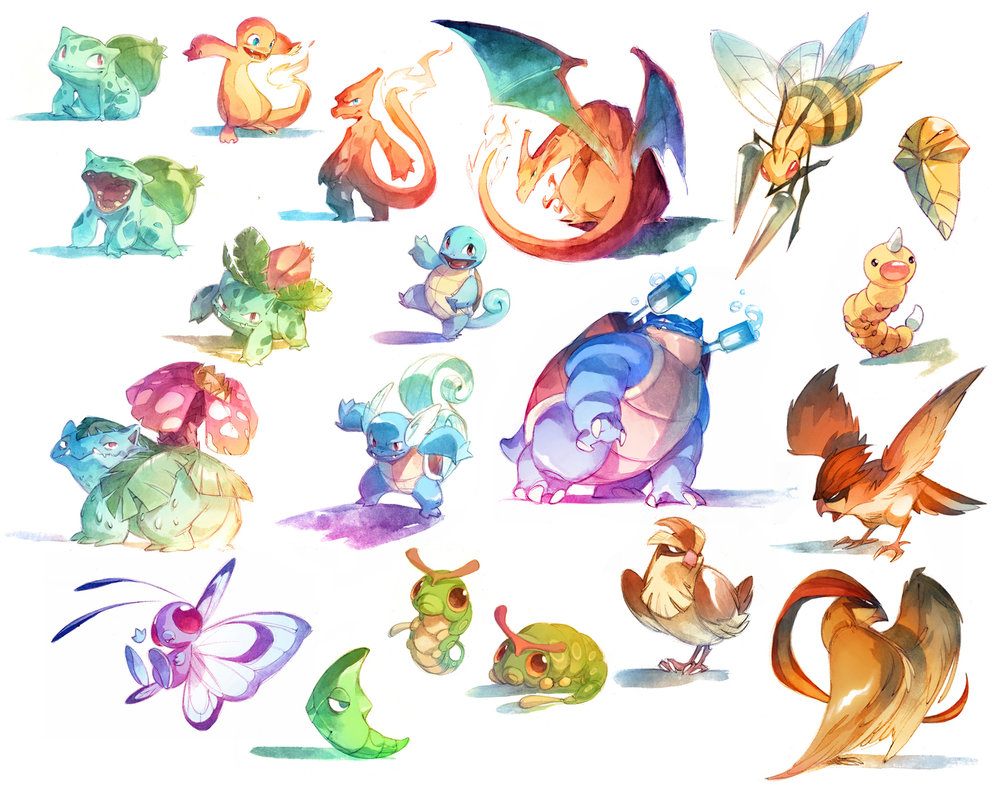 1006x793 Watercolor Pokemon! 001 018 By Nicholaskole