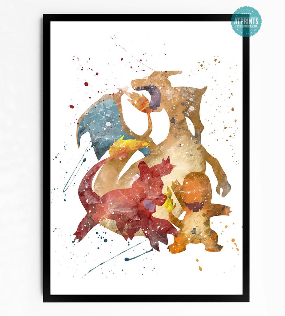 926x1024 Pokemon Watercolour Art Print