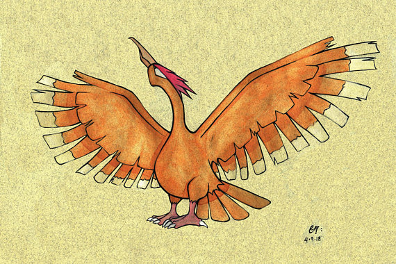 570x380 Pokemon Watercolor Spearow Fearow Original Art