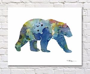 300x245 Polar Bear Abstract Watercolor Painting Art Print By Artist Dj