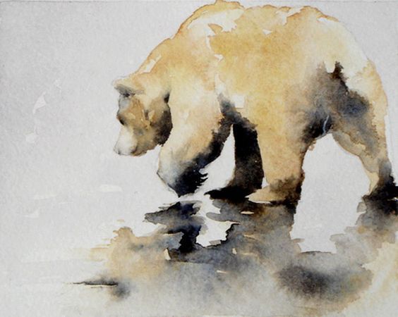564x450 Polar Bear Watercolor By September Vhay Arte Bear