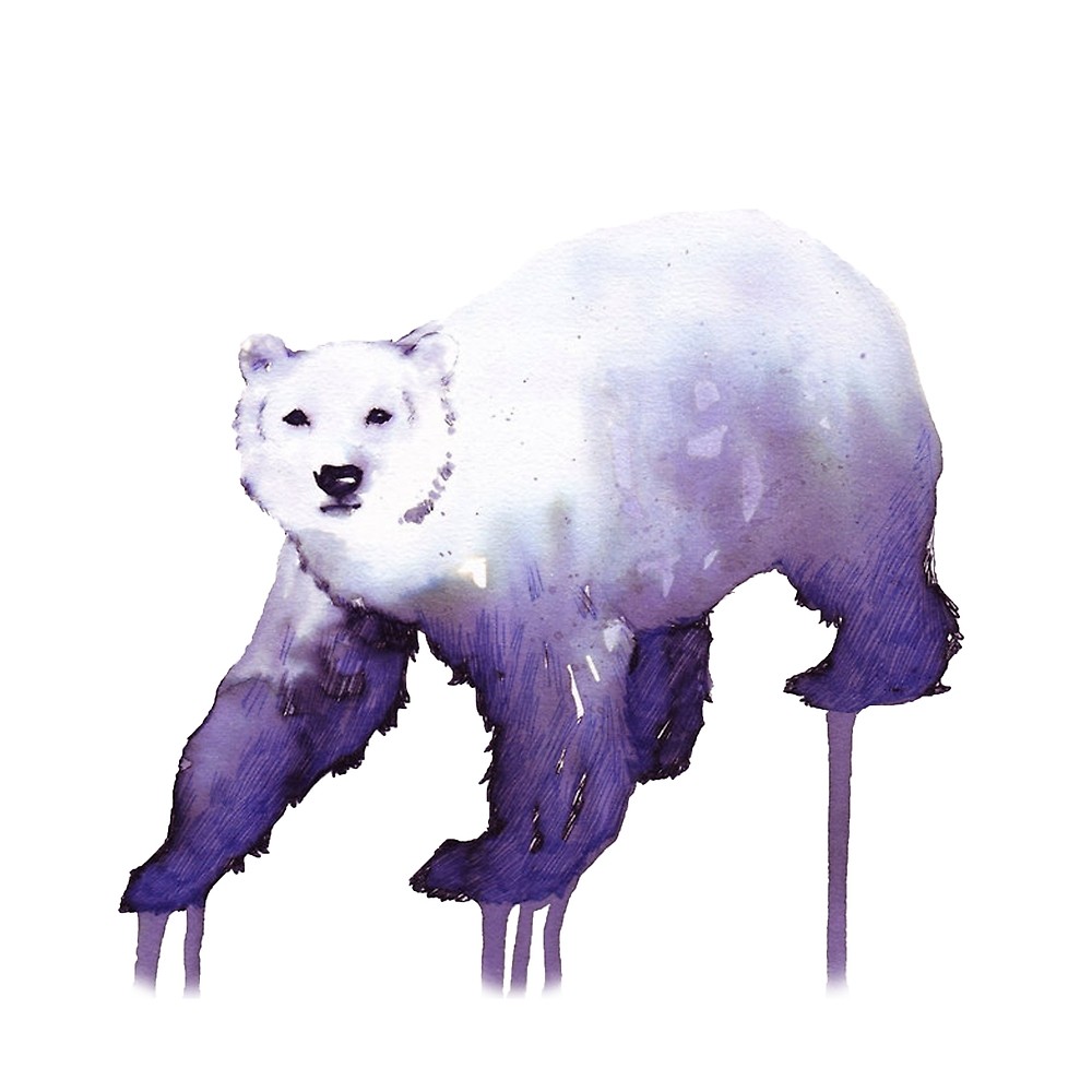 1000x1000 Watercolor Polar Bear By Awilddesign Redbubble