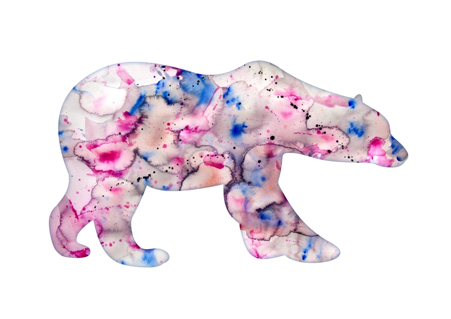 900x636 Watercolor Print Polar Bear