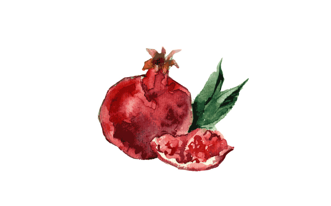 1160x722 Pomegranate Watercolor By Zerrineart