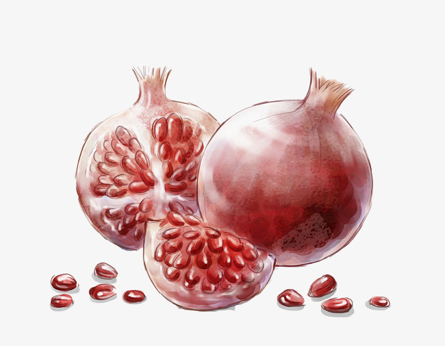 650x506 Watercolor Pomegranate, Watercolor Clipart, Fruit, Red Png Image
