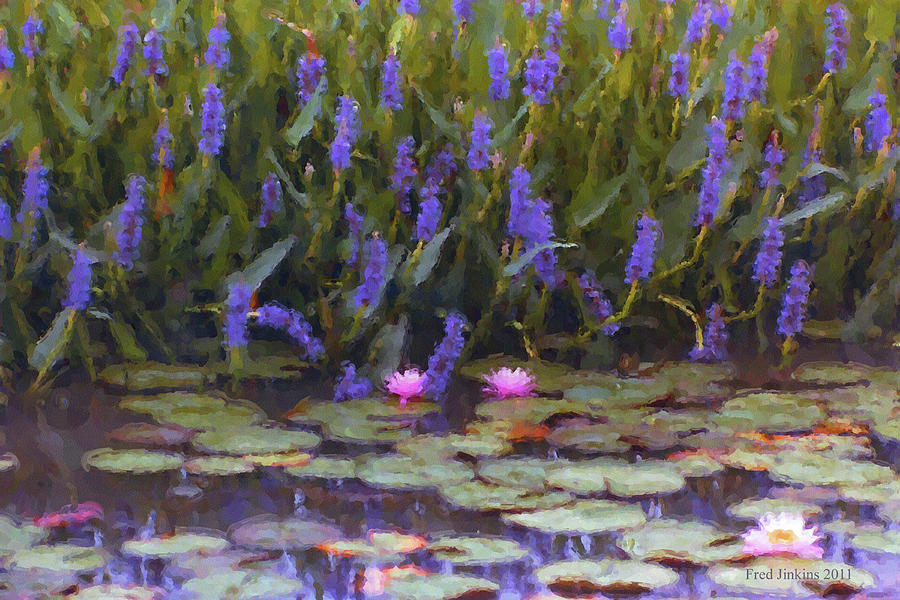 900x600 Lily Pond Watercolor Painting Painting By Fred Jinkins