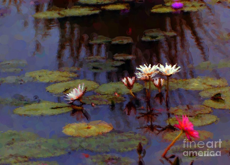 900x647 Lily Pond Watercolor Painting By Fred Jinkins