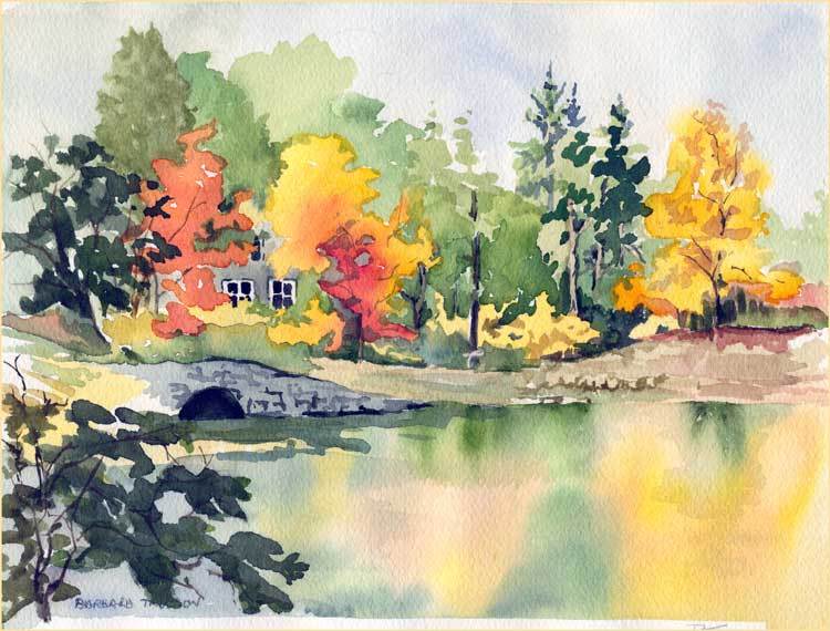 750x570 Duck Pond Bridge By Barbara Trulson Piece Time Puzzles