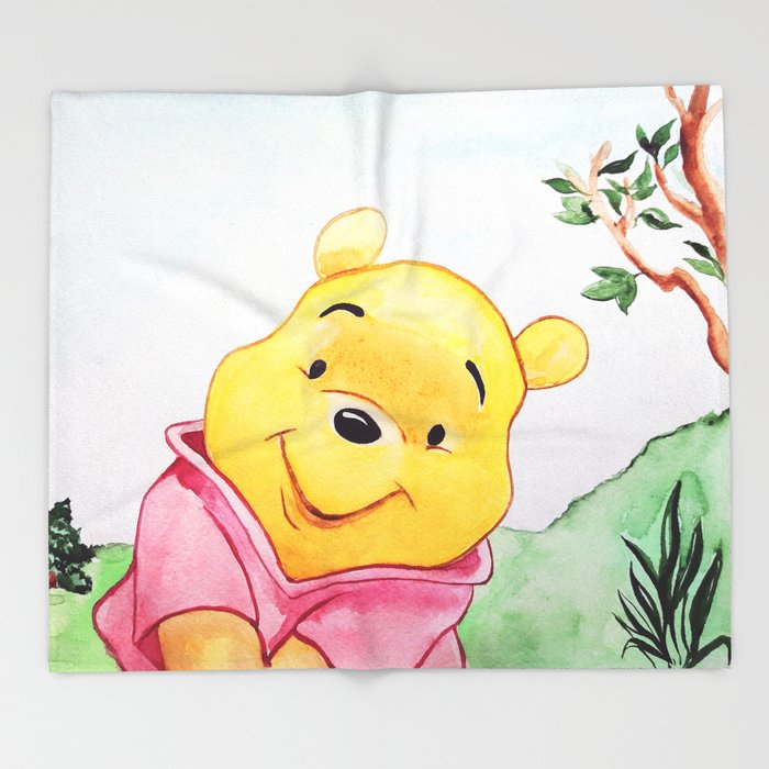 700x700 Winnie The Pooh, Watercolor Throw Blanket By Lubaost Society6