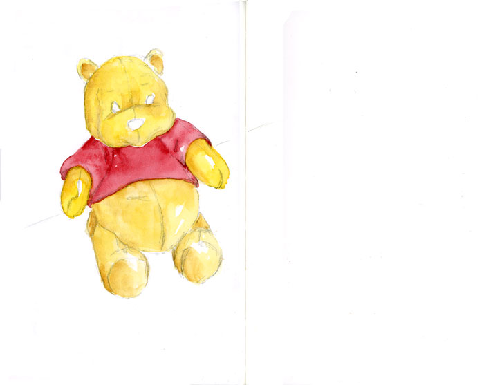 713x557 Sbwatercolors And Sketching Miniature Pooh Characters