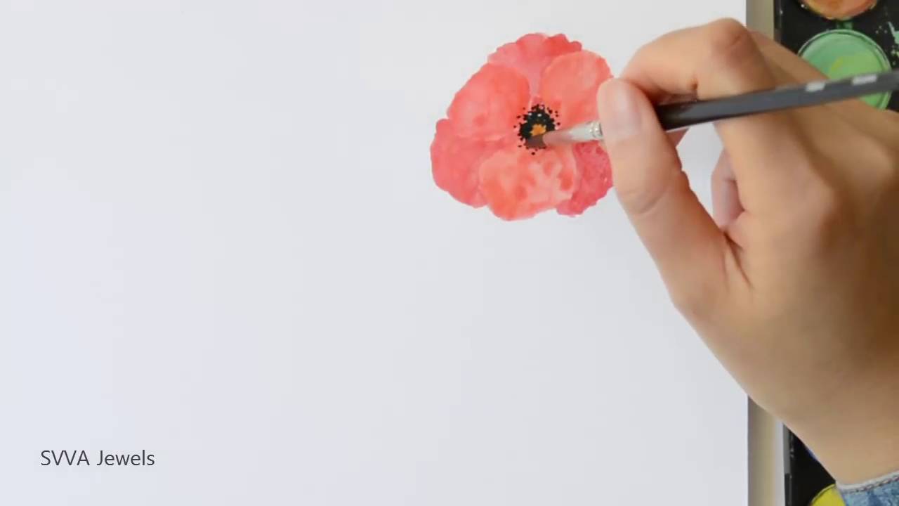 1280x720 How To Paint Poppy Flower In Watercolor