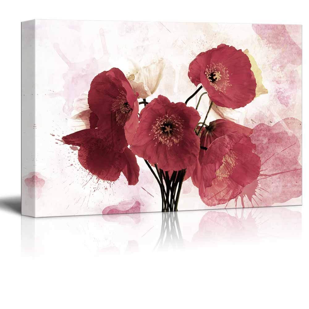 1000x1000 Red Poppy Flower On Watercolor Style Background