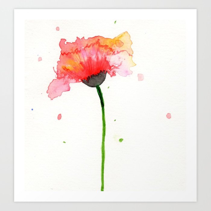 700x700 Loose Watercolour Poppy Painting Art Print By Rtdesigns Society6