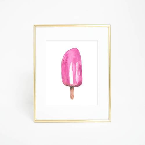 500x500 Pink Watercolor Popsicle Art Print Jetty Home