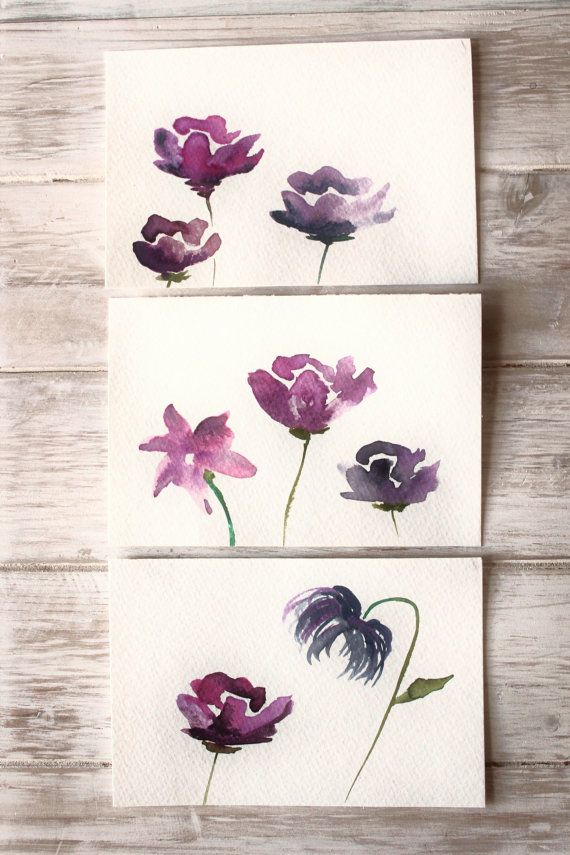 570x855 Original Art Cards, Watercolor Postcards Hand Painted Original
