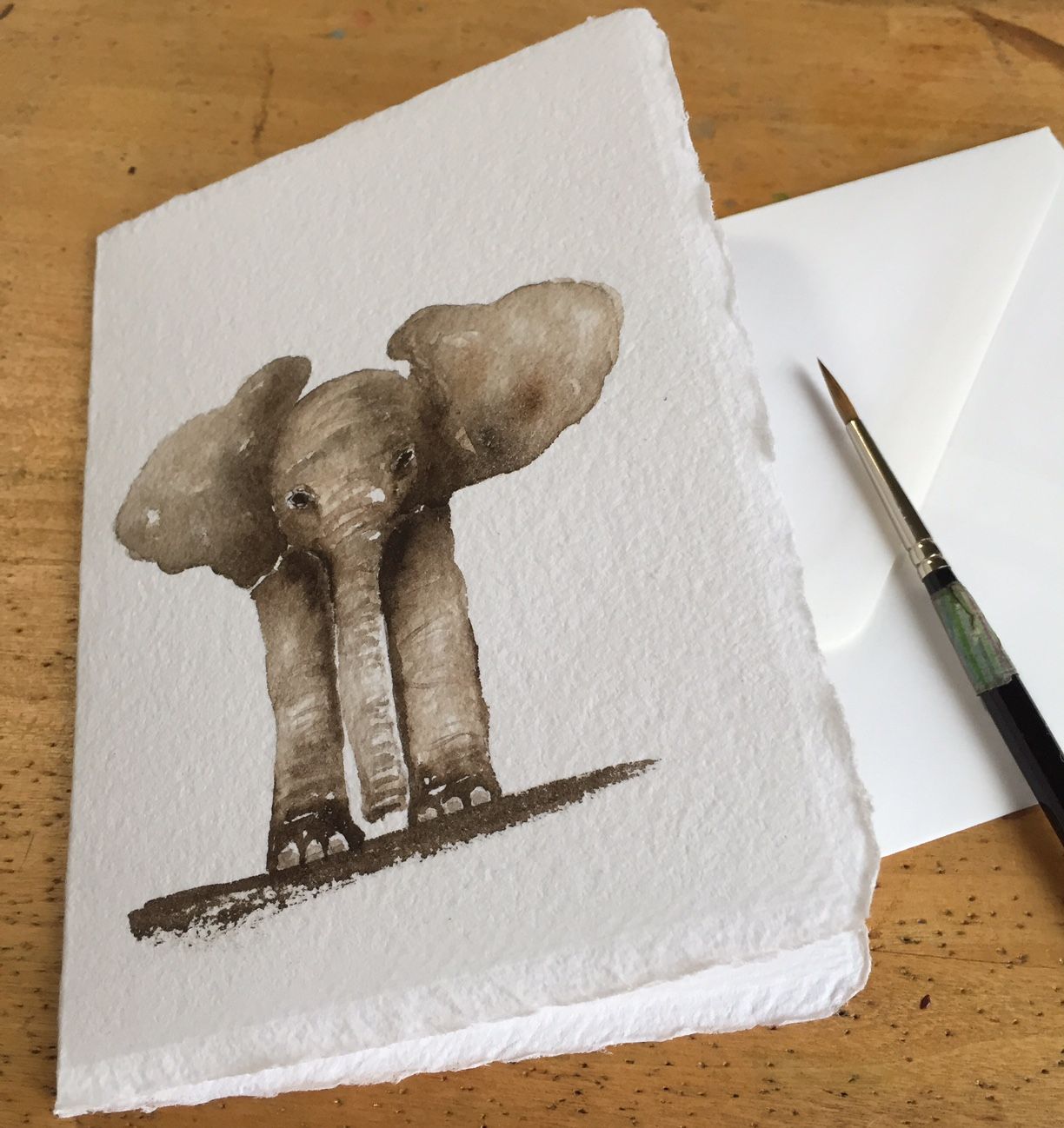 1224x1298 Original Watercolor Postcard