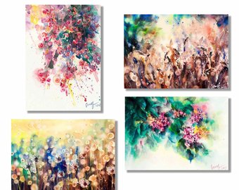 340x270 4x6 Art Postcard Print Watercolor And Gouache Painting