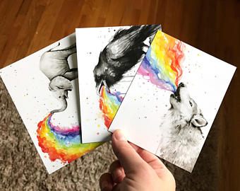 340x270 Watercolor Postcards Etsy