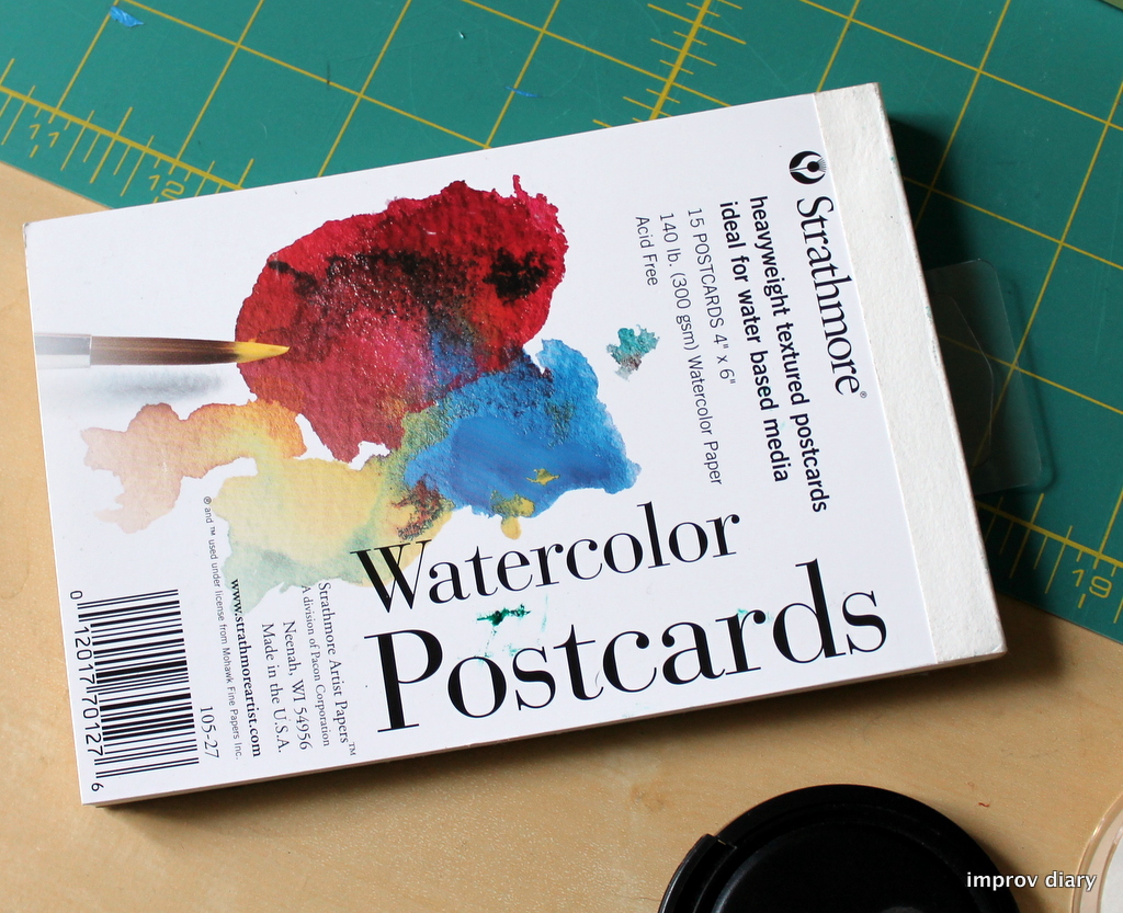 1024x833 Tutorial Stitched Watercolor Postcard Improv Diary