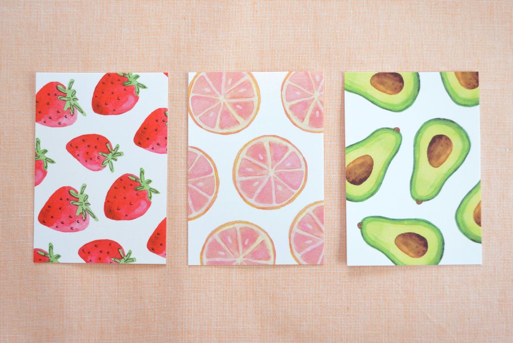 1024x686 Farmers Market Watercolor Postcard Set (6) Pennie Post