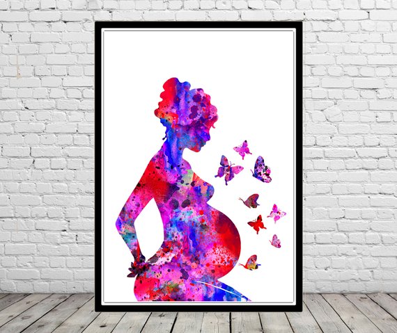 570x479 Pregnancy Pregnant Woman Watercolor Pregnancy Watercolor Etsy