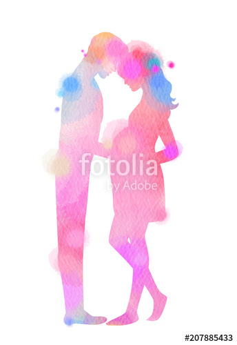 344x500 Pregnant Woman With Her Husband Silhouette Plus Abstract