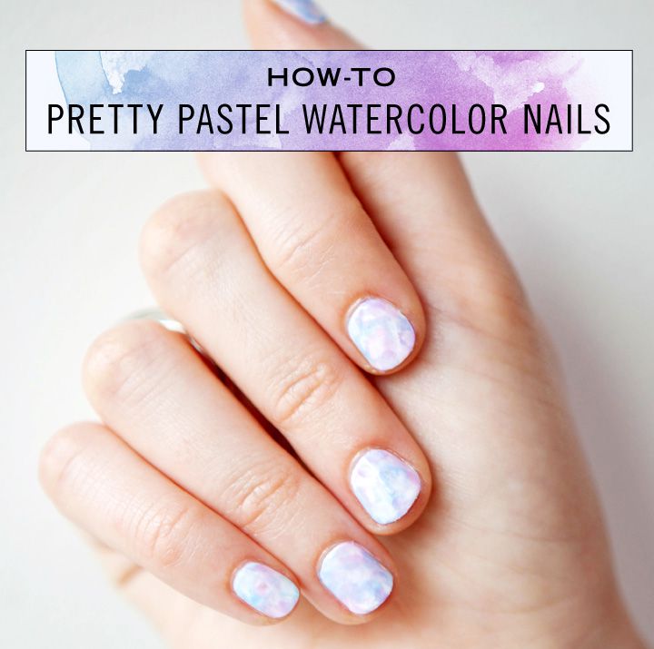 720x715 How To Pretty Pastel Watercolor Manicure