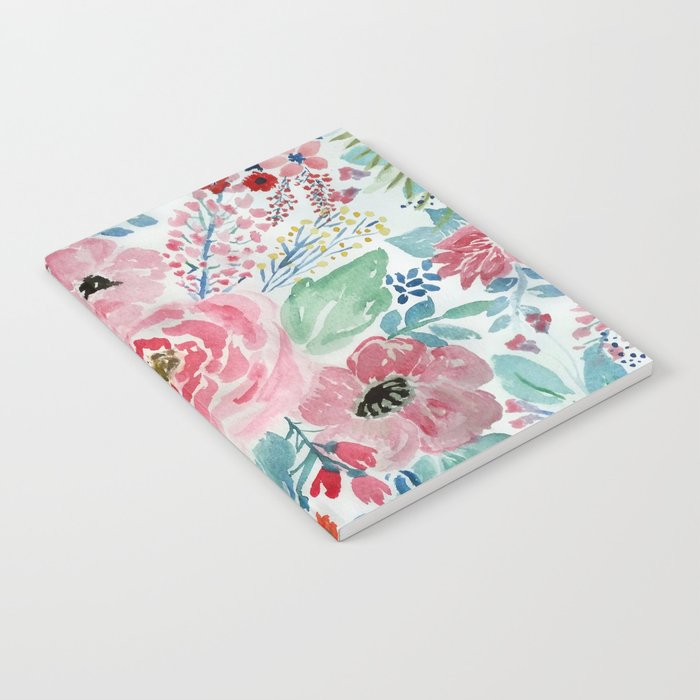 700x700 Pretty Watercolor Hand Paint Floral Artwork. Notebook By Inovarts