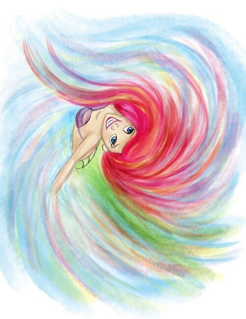 500x647 Ariel, Beautiful, Mermaid, Painting, Pretty, Watercolor