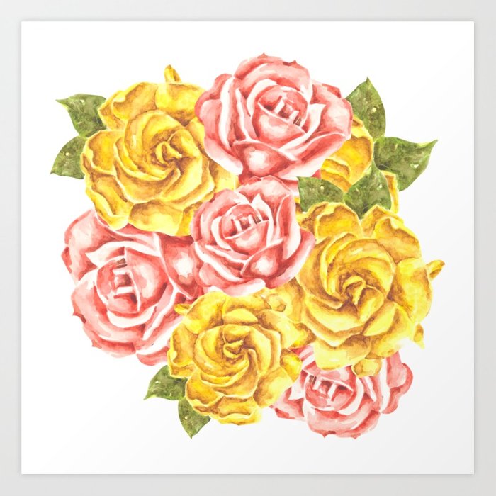 700x700 Pretty Watercolor Flowers Art Print By Erika Lancaster Society6
