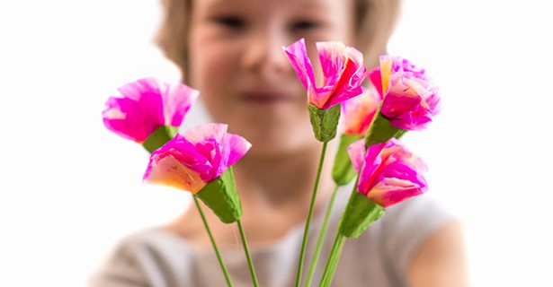 615x320 Recycled Egg Carton Watercolor Flowers