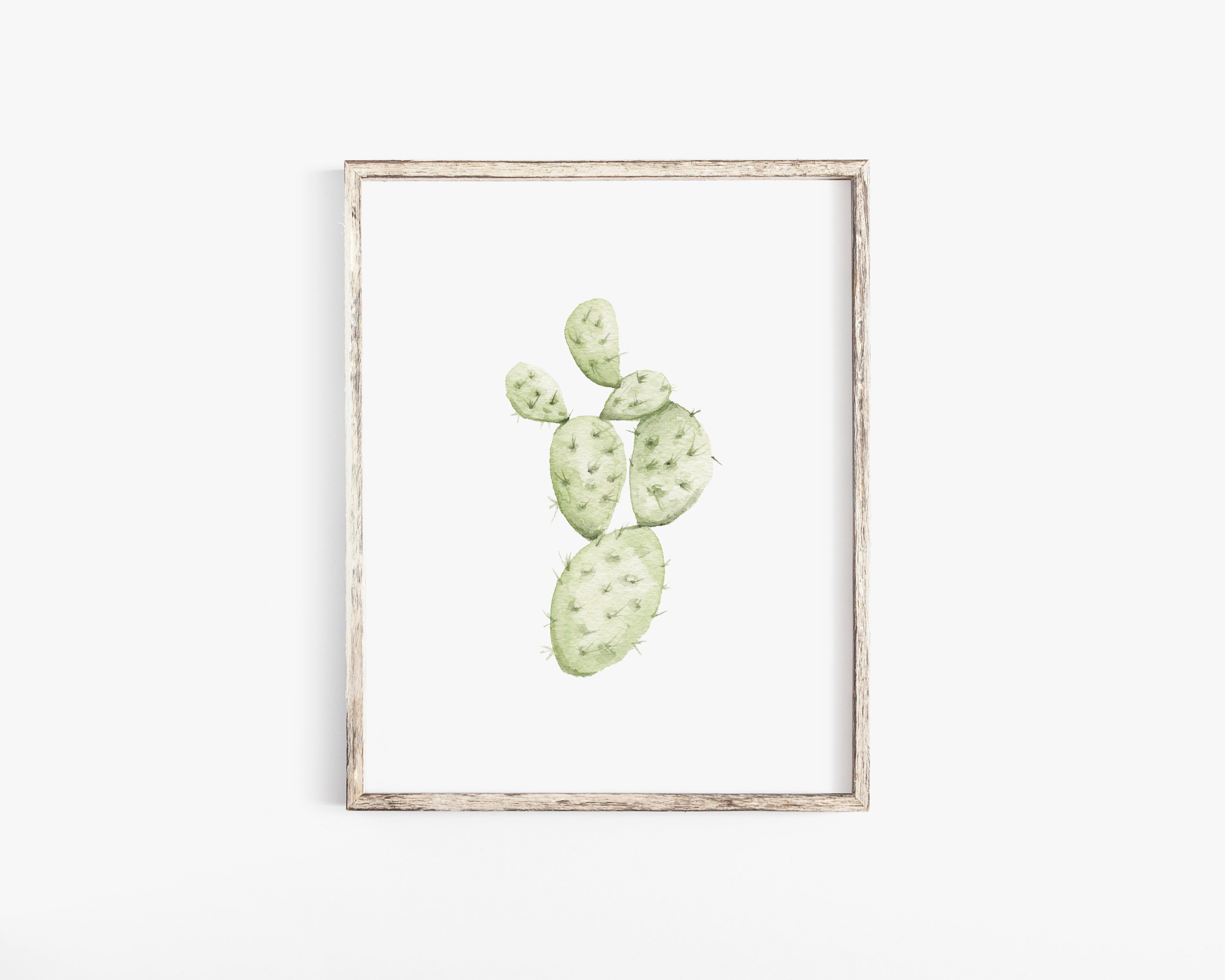 3000x2400 Prickly Pear Watercolor Illustration Cactus Desert Wall Etsy