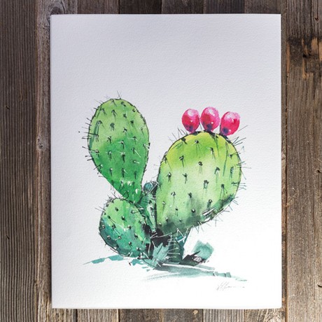 460x460 Prickly Pear Watercolor Print