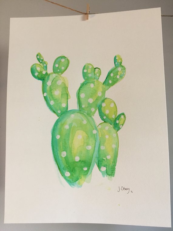 570x760 Prickly Pear Watercolor Original Etsy