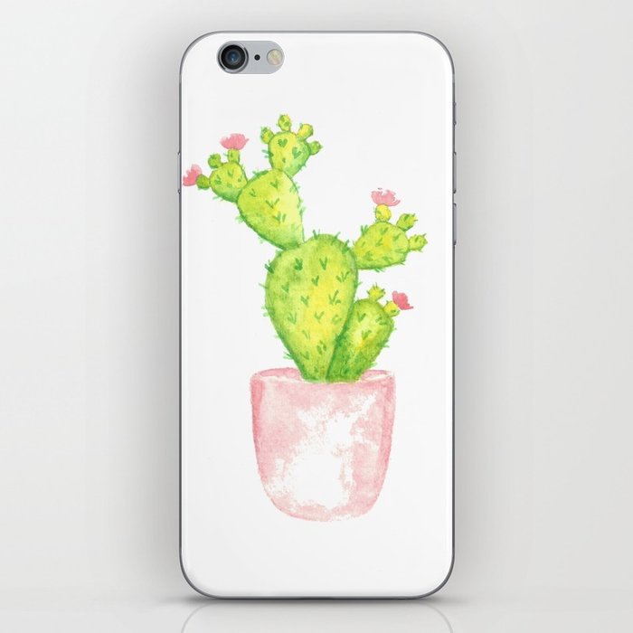 700x700 Prickly Pear Cactus Watercolor Iphone Skin By Imagodeinurserydecor