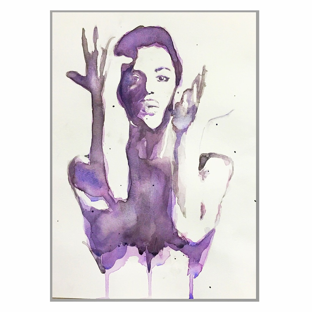 1024x1024 Prince, Watercolor 9x12 Watercolor