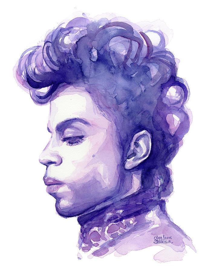 675x900 Prince Musician Watercolor Portrait Painting By Olga Shvartsur