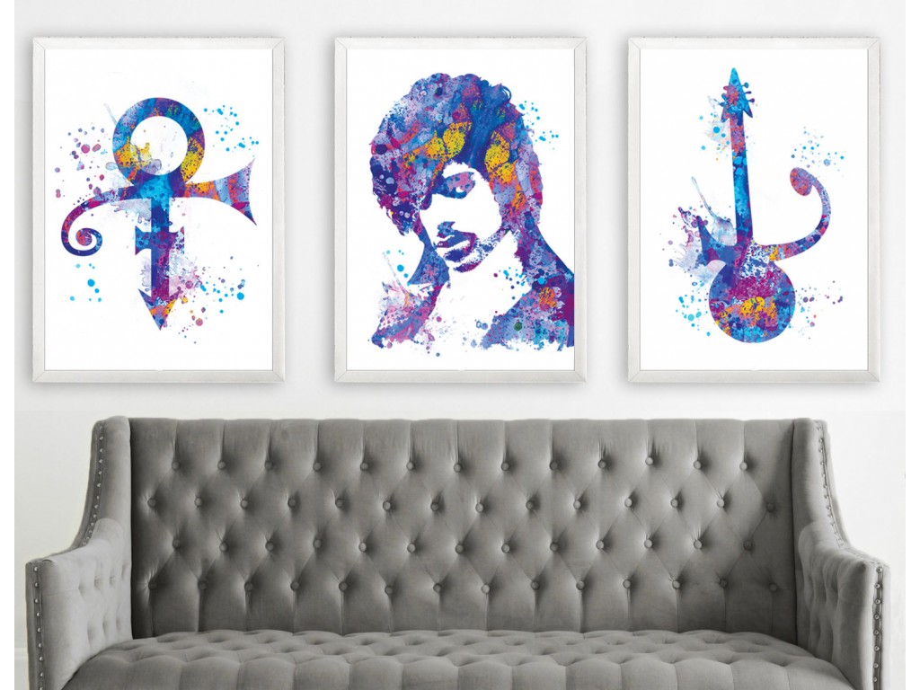 1024x768 Prince Poster Prince Watercolor Prints Set Of 3 Prints Prince