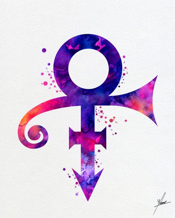 576x720 Prince Symbol Watercolor, Art Print Inspired, Watercolor Print