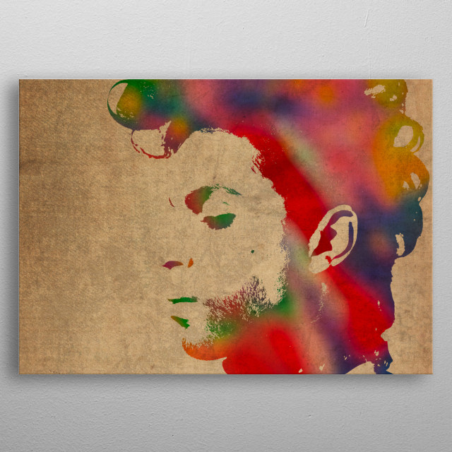 640x640 Prince Watercolor Portrait By Kevin Johnson Jr. Metal Posters